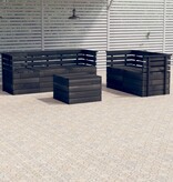 VidaXL 6-delige Loungeset pallet massief grenenhout donkergrijs