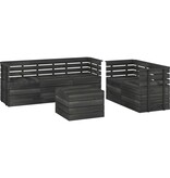 VidaXL 6-delige Loungeset pallet massief grenenhout donkergrijs