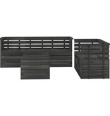 VidaXL 6-delige Loungeset pallet massief grenenhout donkergrijs