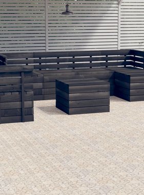 VidaXL 7-delige Loungeset pallet massief grenenhout donkergrijs