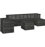 VidaXL 7-delige Loungeset pallet massief grenenhout donkergrijs
