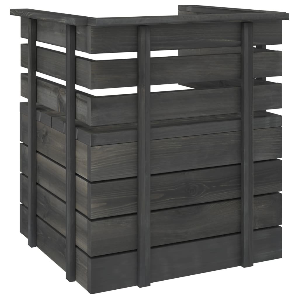VidaXL 7-delige Loungeset pallet massief grenenhout donkergrijs