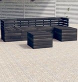 VidaXL 6-delige Loungeset pallet massief grenenhout donkergrijs