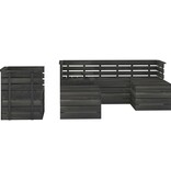 VidaXL 6-delige Loungeset pallet massief grenenhout donkergrijs
