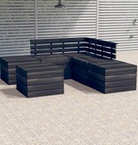 VidaXL 6-delige Loungeset pallet massief grenenhout donkergrijs