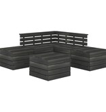 VidaXL 6-delige Loungeset pallet massief grenenhout donkergrijs