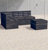 VidaXL 5-delige Loungeset pallet massief grenenhout donkergrijs