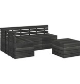 VidaXL 5-delige Loungeset pallet massief grenenhout donkergrijs