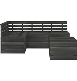 VidaXL 5-delige Loungeset pallet massief grenenhout donkergrijs