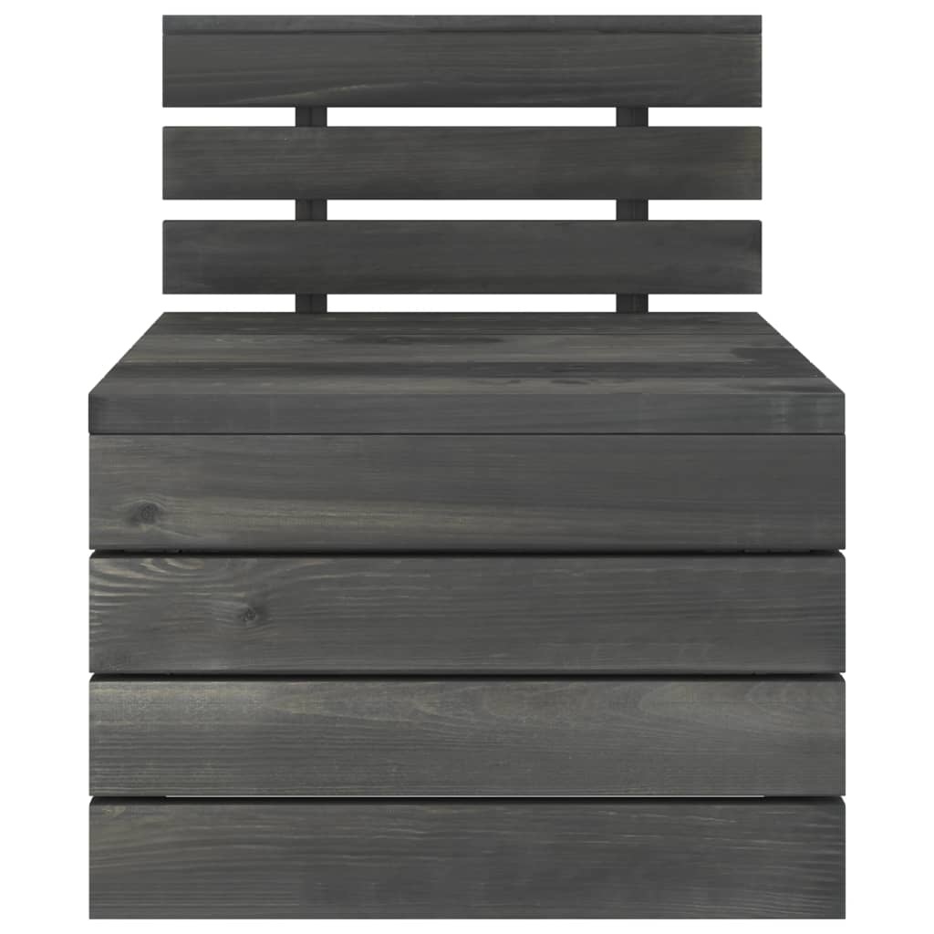 VidaXL 5-delige Loungeset pallet massief grenenhout donkergrijs