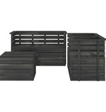 VidaXL 5-delige Loungeset pallet massief grenenhout donkergrijs