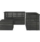 vidaXL 5-delige Loungeset pallet massief grenenhout donkergrijs