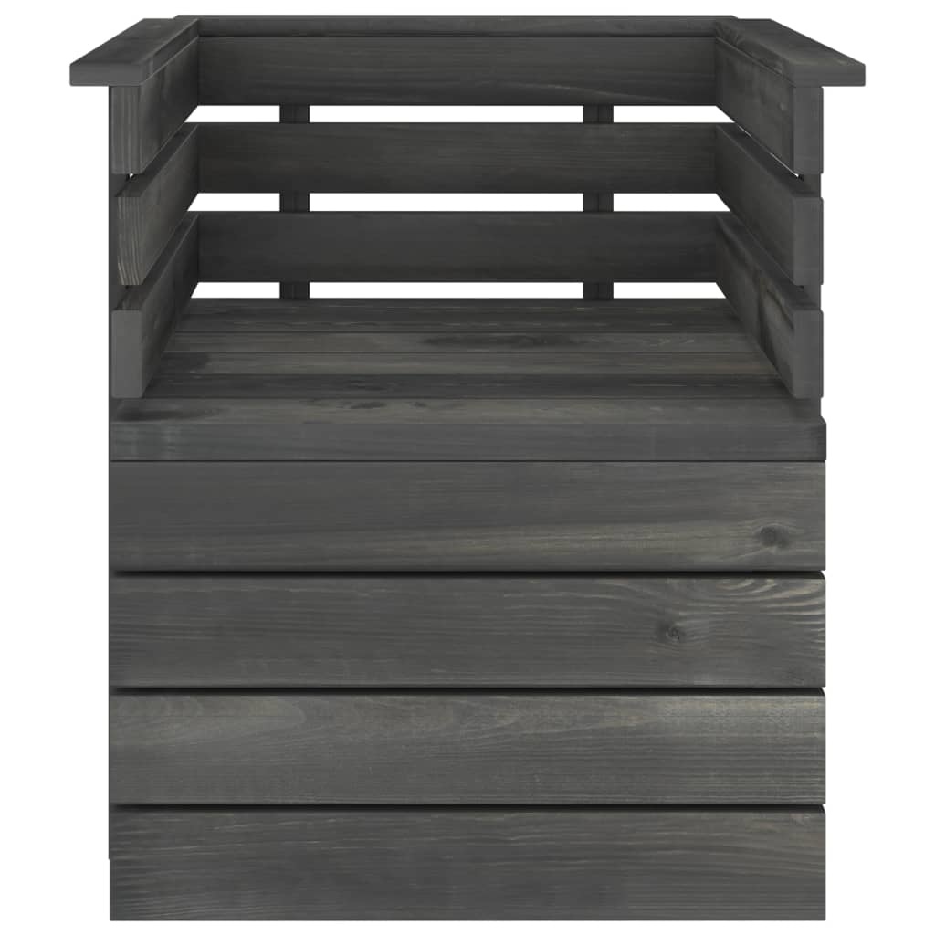 VidaXL 5-delige Loungeset pallet massief grenenhout donkergrijs
