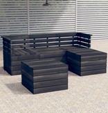 VidaXL 5-delige Loungeset pallet massief grenenhout donkergrijs