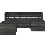 VidaXL 5-delige Loungeset pallet massief grenenhout donkergrijs
