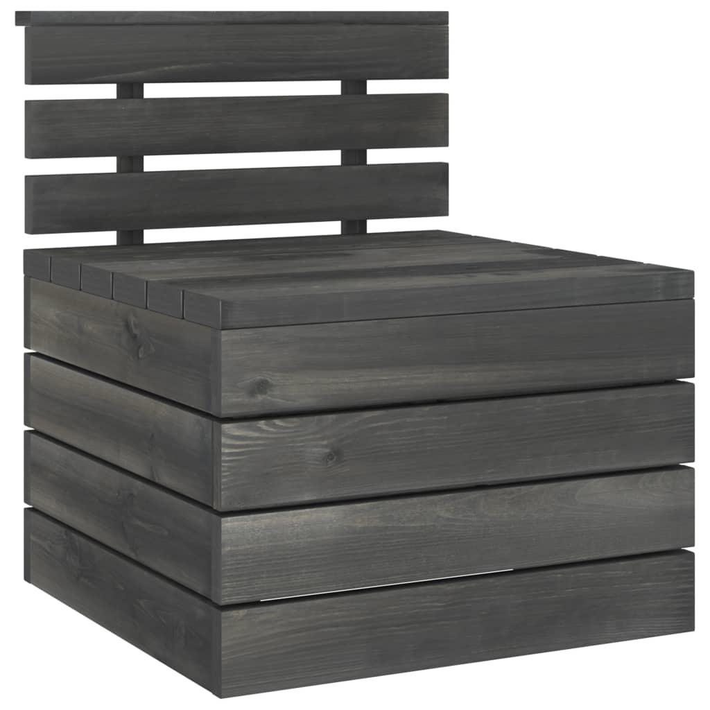 VidaXL 5-delige Loungeset pallet massief grenenhout donkergrijs