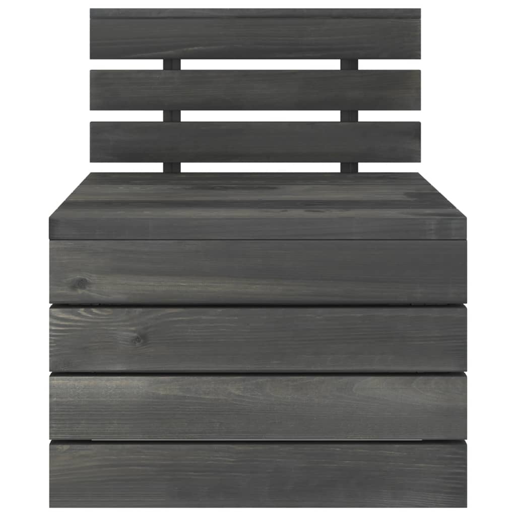 VidaXL 5-delige Loungeset pallet massief grenenhout donkergrijs