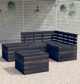 VidaXL 5-delige Loungeset pallet massief grenenhout donkergrijs