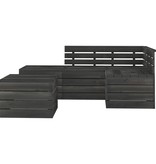 VidaXL 5-delige Loungeset pallet massief grenenhout donkergrijs