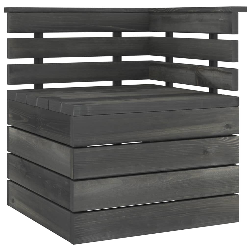 VidaXL 5-delige Loungeset pallet massief grenenhout donkergrijs