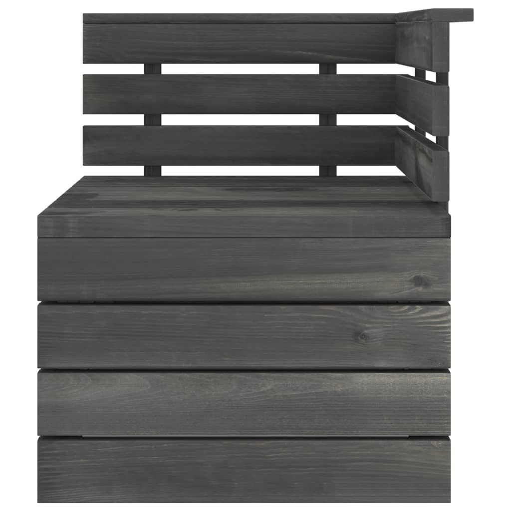 VidaXL 5-delige Loungeset pallet massief grenenhout donkergrijs