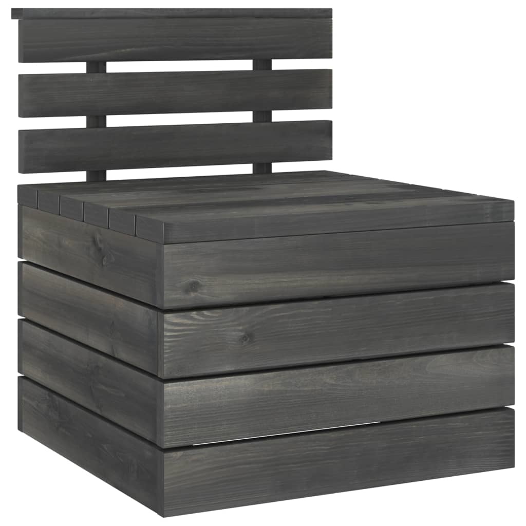 VidaXL 4-delige Loungeset pallet massief grenenhout donkergrijs