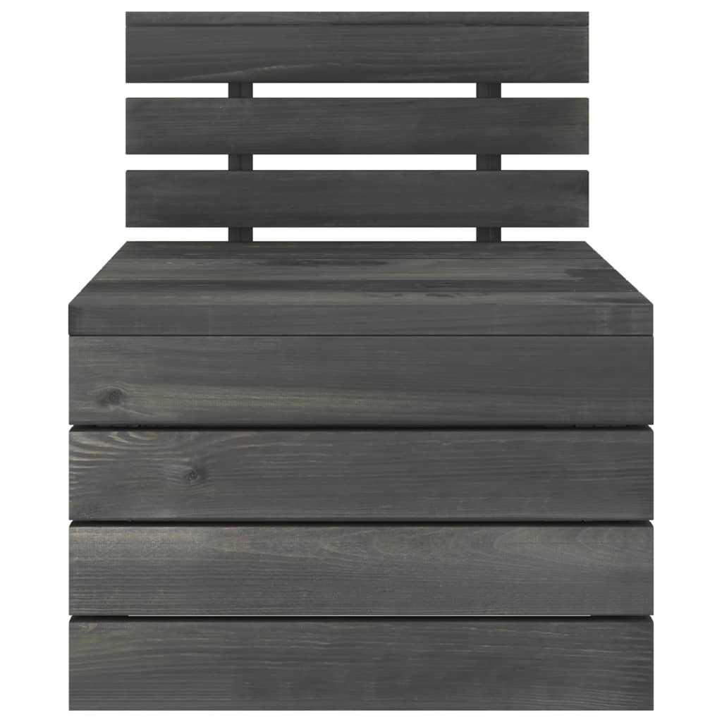 VidaXL 4-delige Loungeset pallet massief grenenhout donkergrijs