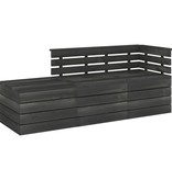 VidaXL 3-delige Loungeset pallet massief grenenhout donkergrijs