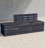 VidaXL 3-delige Loungeset pallet massief grenenhout donkergrijs