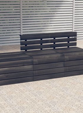 VidaXL 3-delige Loungeset pallet massief grenenhout donkergrijs