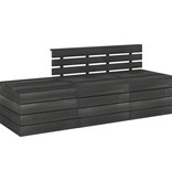 VidaXL 3-delige Loungeset pallet massief grenenhout donkergrijs