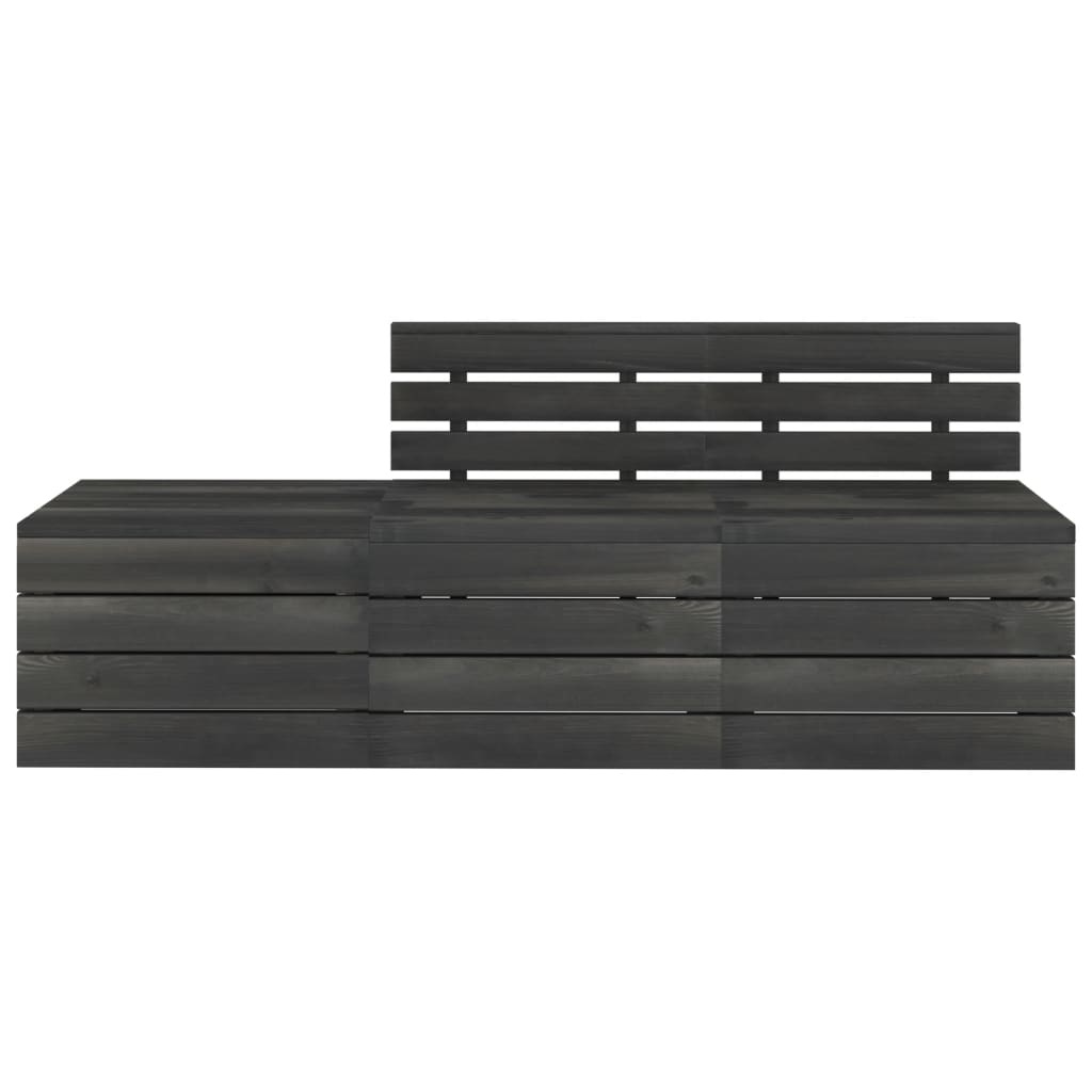VidaXL 3-delige Loungeset pallet massief grenenhout donkergrijs