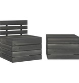 VidaXL 3-delige Loungeset pallet massief grenenhout donkergrijs