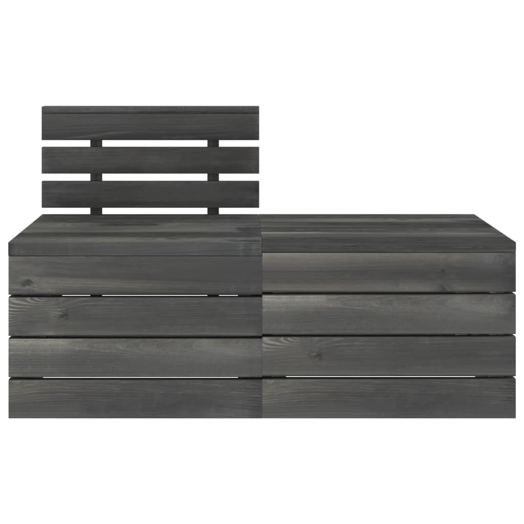 VidaXL 3-delige Loungeset pallet massief grenenhout donkergrijs