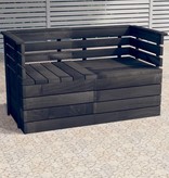 VidaXL Tuinbank 2-zits pallet massief grenenhout donkergrijs