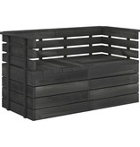 VidaXL Tuinbank 2-zits pallet massief grenenhout donkergrijs
