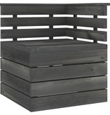 VidaXL Tuinbank 2-zits pallet massief grenenhout donkergrijs