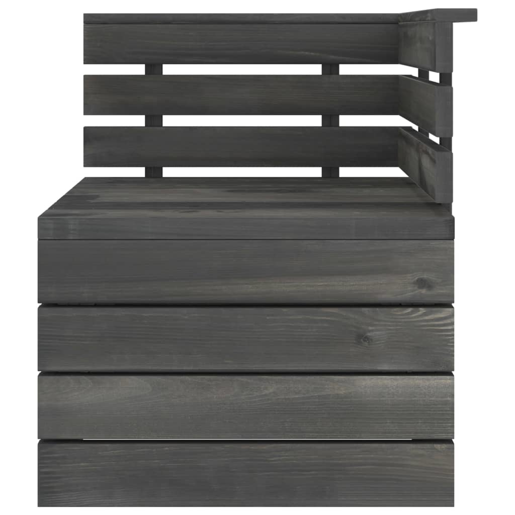 VidaXL Tuinbank 2-zits pallet massief grenenhout donkergrijs