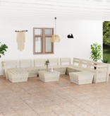 VidaXL 11-delige Loungeset pallet geïmpregneerd vurenhout