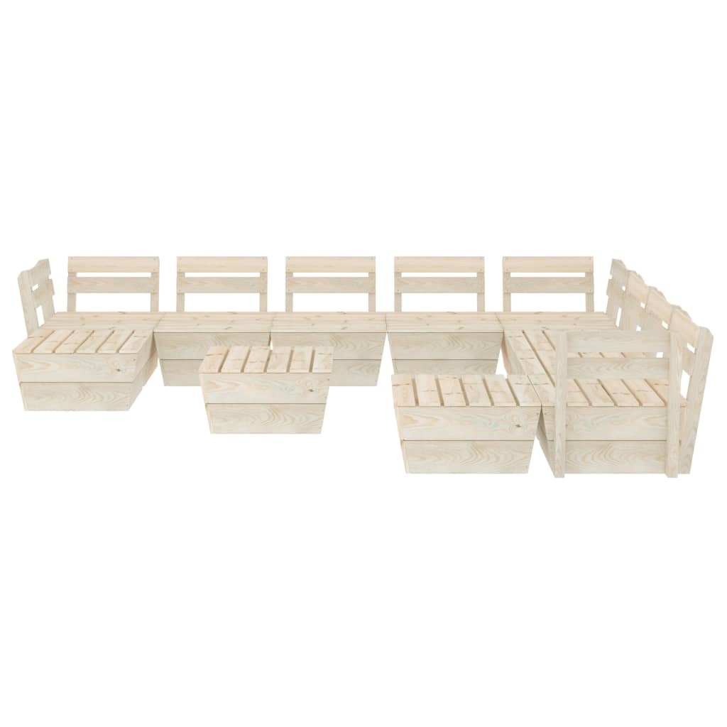 VidaXL 11-delige Loungeset pallet geïmpregneerd vurenhout