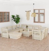 VidaXL 10-delige Loungeset pallet geïmpregneerd vurenhout