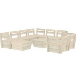 VidaXL 10-delige Loungeset pallet geïmpregneerd vurenhout