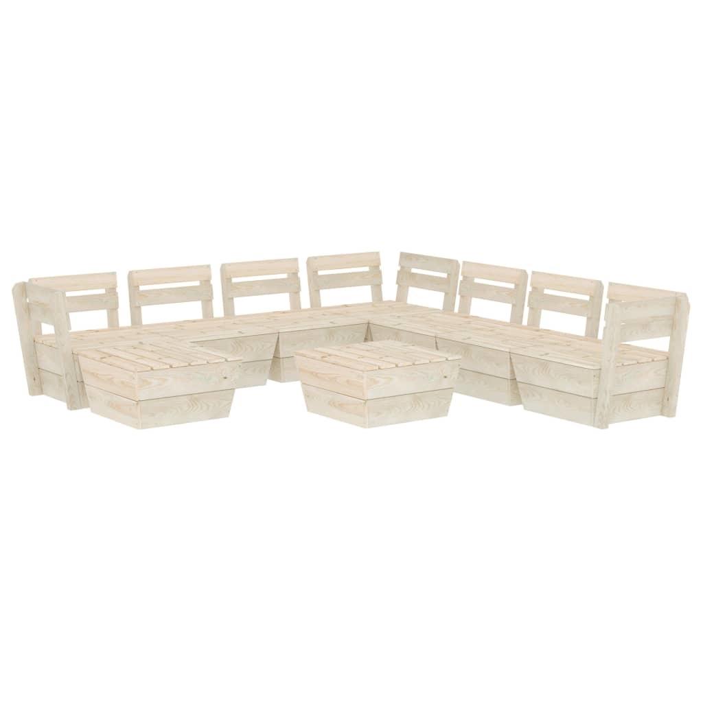 VidaXL 9-delige Loungeset pallet geïmpregneerd vurenhout