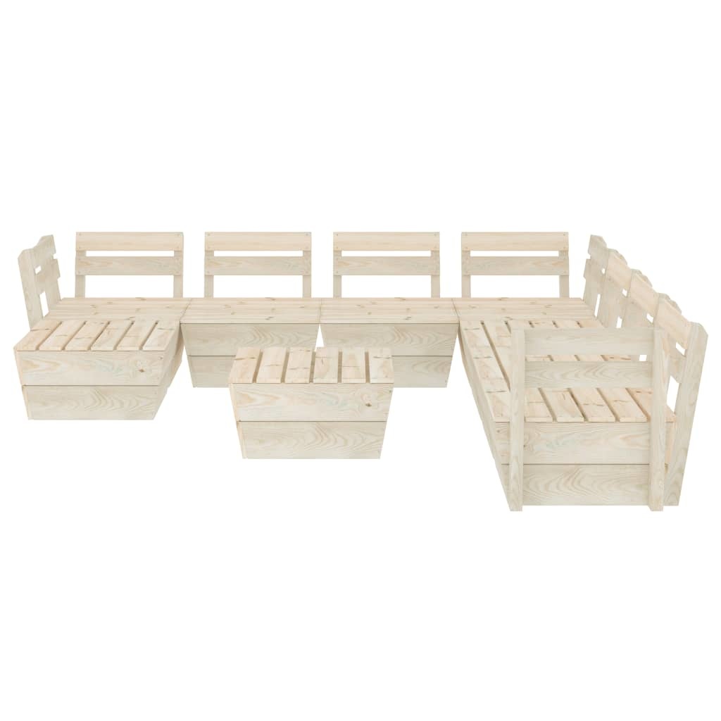 VidaXL 9-delige Loungeset pallet geïmpregneerd vurenhout