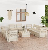 VidaXL 9-delige Loungeset pallet geïmpregneerd vurenhout