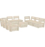 VidaXL 9-delige Loungeset pallet geïmpregneerd vurenhout
