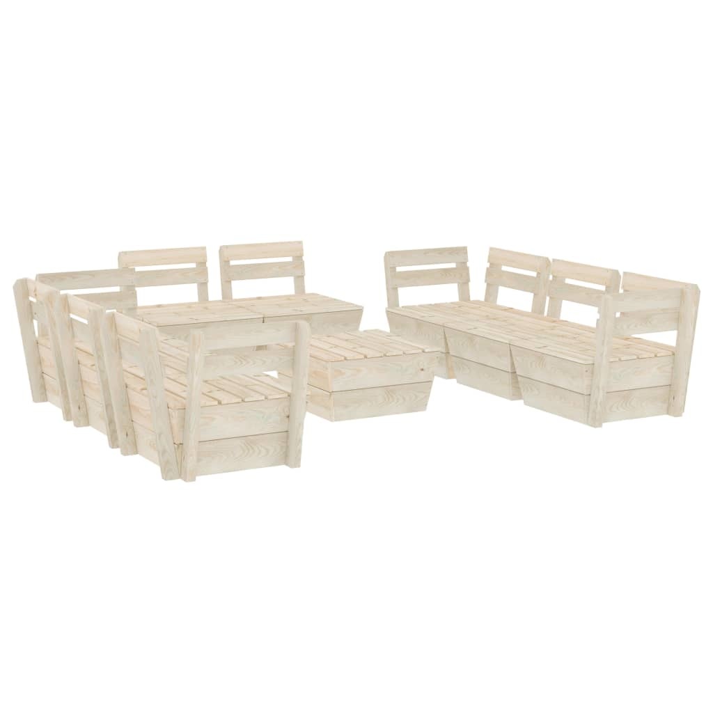 VidaXL 9-delige Loungeset pallet geïmpregneerd vurenhout