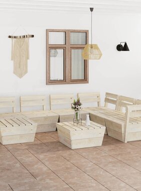 VidaXL 8-delige Loungeset pallet geïmpregneerd vurenhout