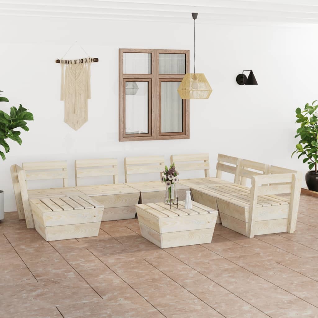 VidaXL 8-delige Loungeset pallet geïmpregneerd vurenhout