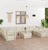 VidaXL 12-delige Loungeset pallet geïmpregneerd vurenhout